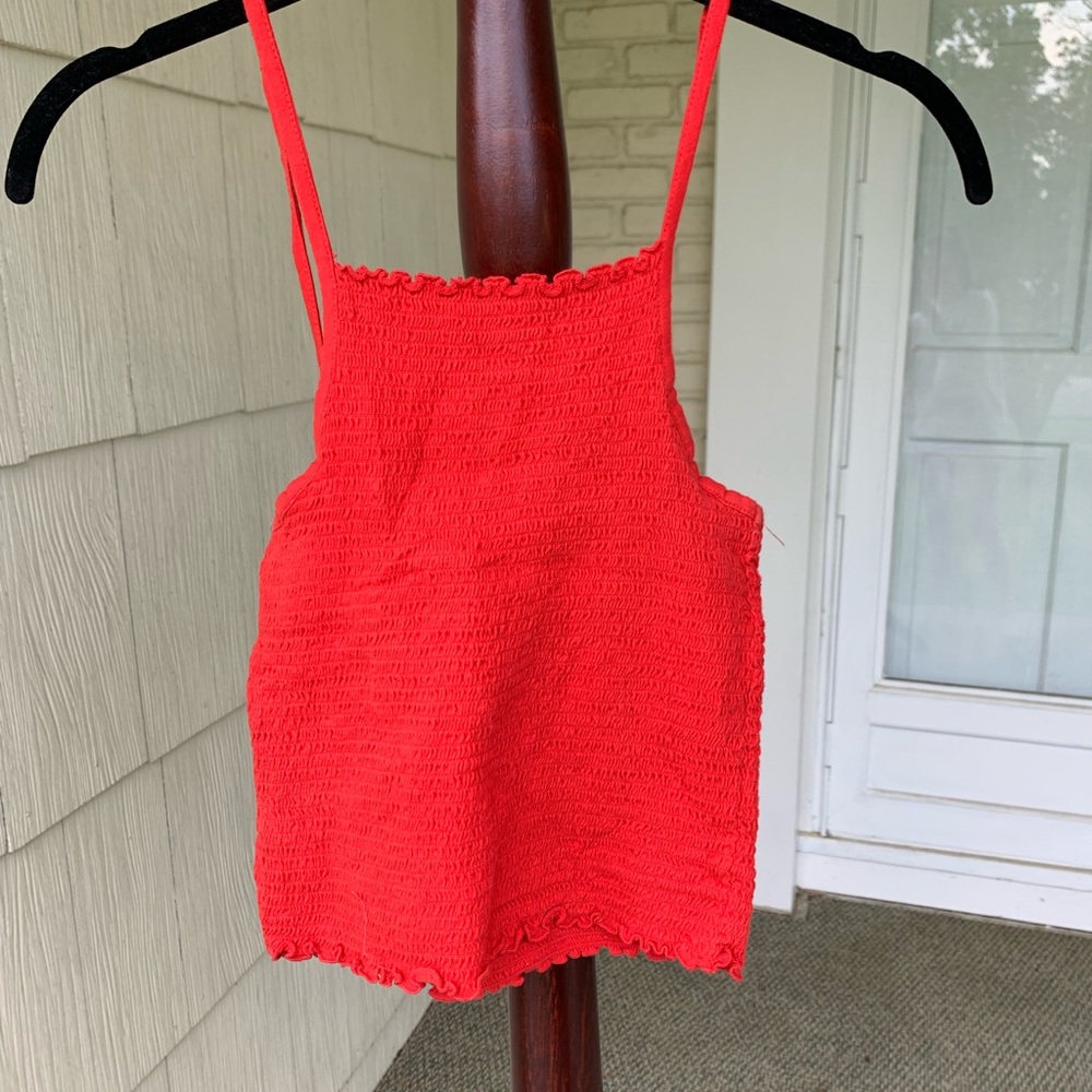 Red stretchy crop top